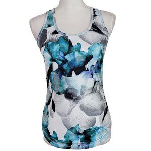 Calia Carrie Underwood XS Racerback Active Tank Mesh Back Ocean Iris Ruched